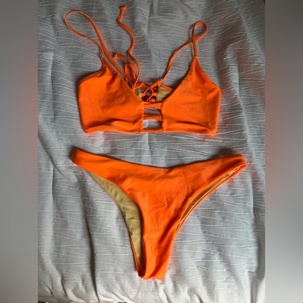 EUC - Relleciga Neon Orange 2-Piece Swimsuit - Size L